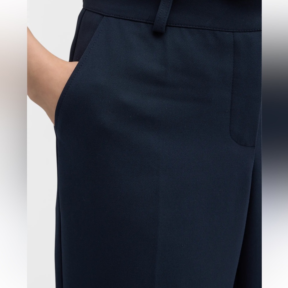 Maison Common Navy Linen Blend Pants   Size 16W